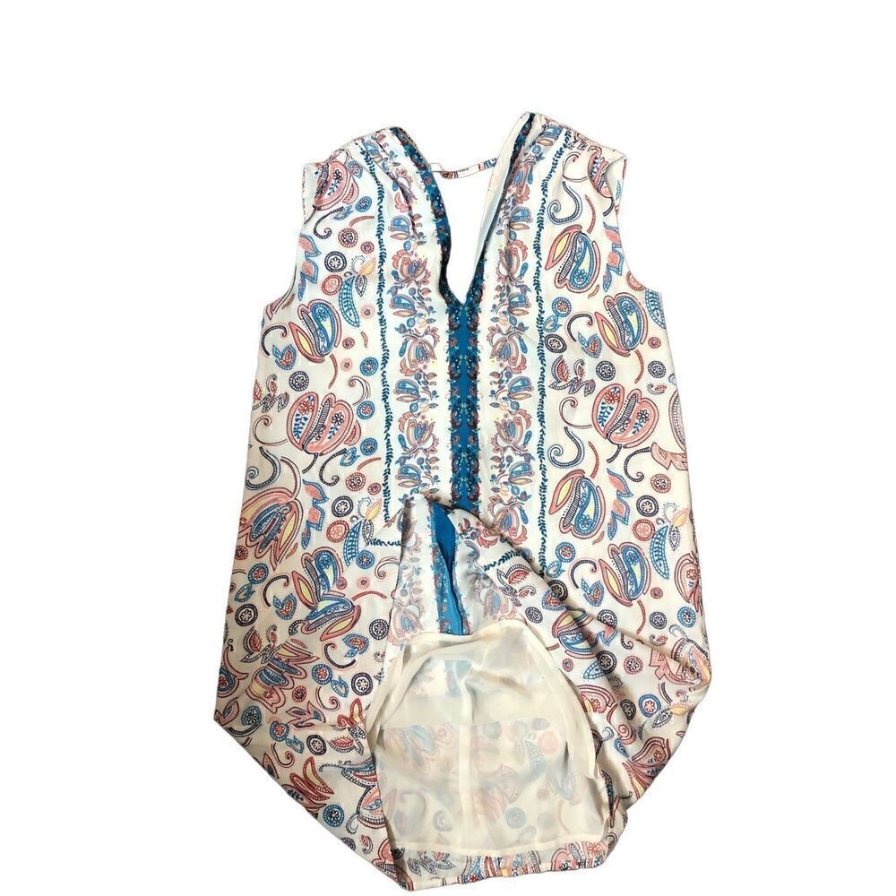 Loft paisley deep vee neck shift dress fully lined - Picture 5 of 12